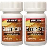 Kirkland Signature Sleep Aid Doxylamine Succinate 25 Mg X Tabs (53201812) No Flavor 96 Count (Pack of 2)