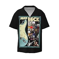 Jeff Beck Boy's Fashion Hawaiian T Shirt Funny Button Down Clothes Short Sleeve Tops