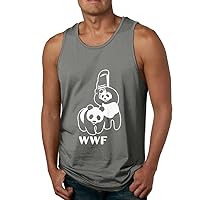 WWF Funny Panda Bear Wrestling Premium Tank Top T-Shir for Man DeepHeather