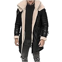 Mens Fleece Jacket Button Down Winter Lapel Coat Warm Western Heavy Casual Stylish Jacket