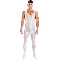 YiZYiF Men's Spandex Ballet Sleeveless Full Body Tight Jumpsuit Unitards Dance Costumes