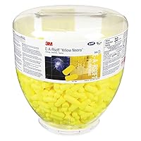 3M E-A-R by 3M 10080529910049 391-1004 Soft Yellow Neon Disposable Uncorded Earplugs Bulk Refill, One Size Fits All (Pack of 500)
