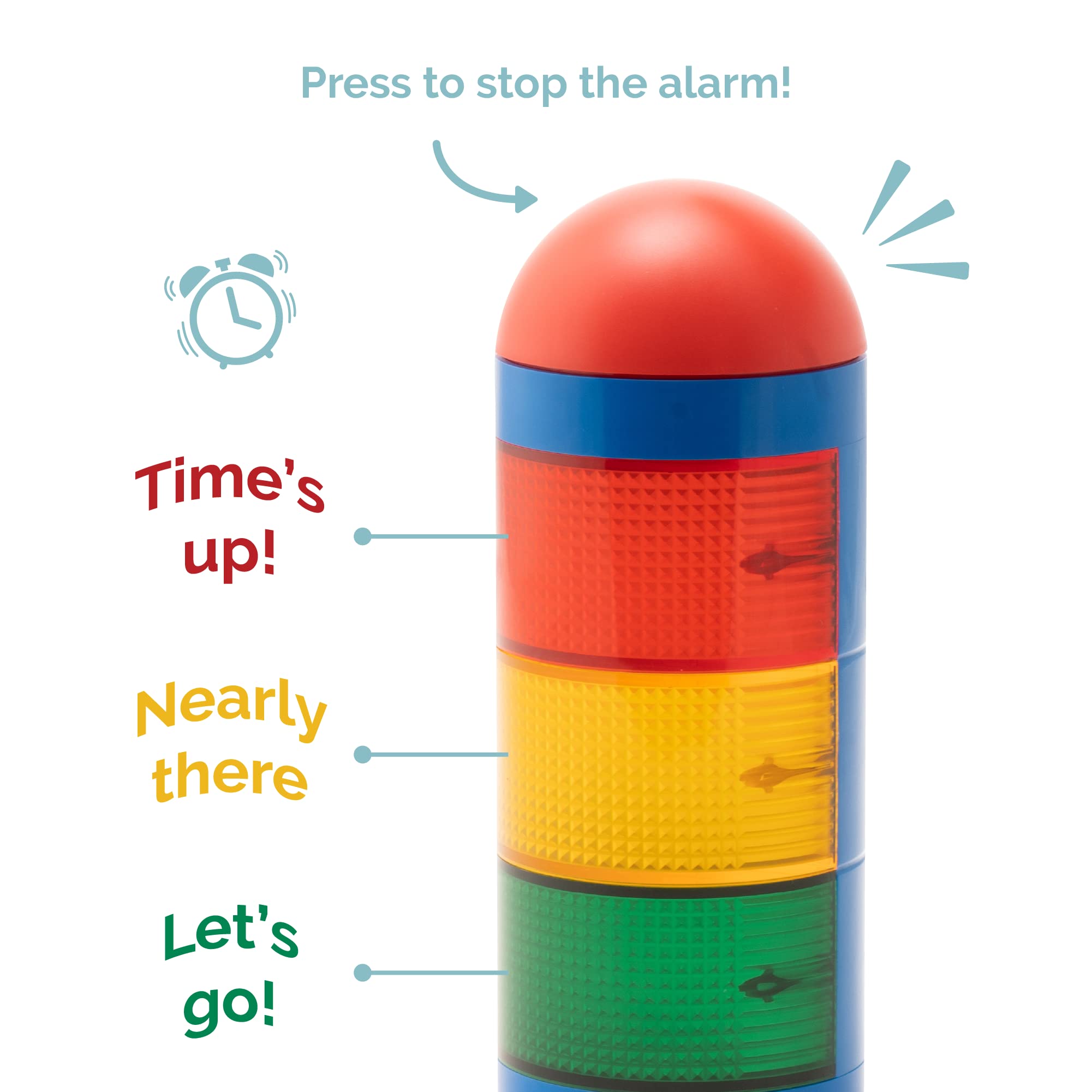 Kadams Visual Timer for Kids with Audio Alarm - Traffic Light Alarm for Kids, Teachers, Classroom, Home, Time Management Tool, 24hr Countdown, Pause Function, Auto Timer - Blue