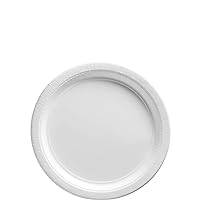 Frosty White Round Paper Plates - 6.75