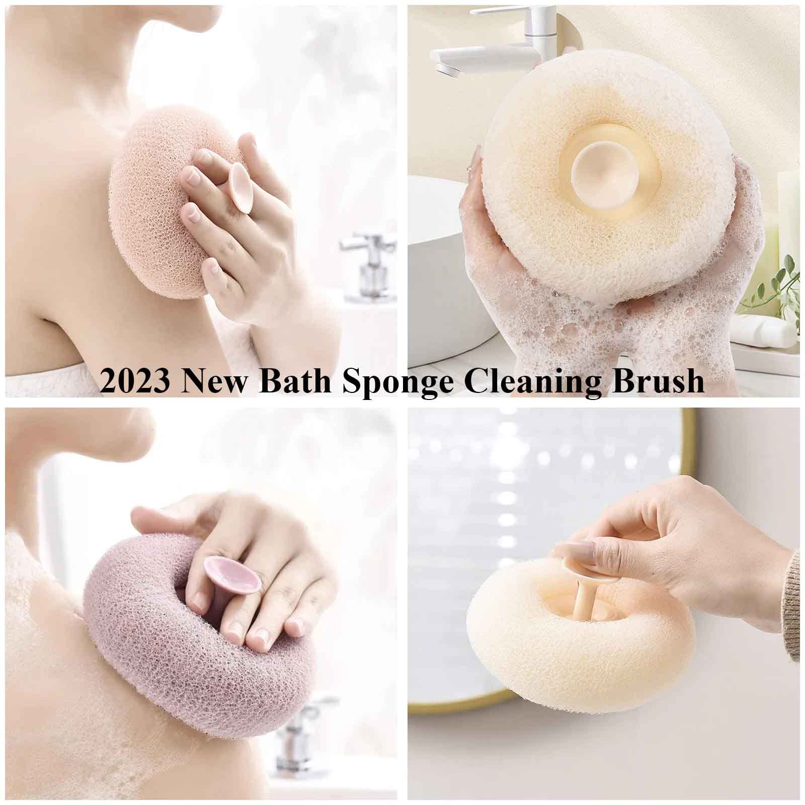 2023 New Bath Sponge Cleaning Brush, Super Soft Exfoliating Bath Sponge Cleaning Brush for Shower Women, Massage Bath Body Exfoliating Sponge for Adults Children and Pregnant Women (4PCS)