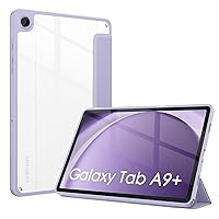 Soke Hybrid Clear Case for Samsung Galaxy Tab A9 Plus 11 Inch 2023 Model (SM-X210/X216/X218), Auto Sleep/Wake, Transparent Shockproof Back Cover for Galaxy Tab A9+ Tablet,Lavender
