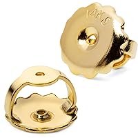 Everyday Elegance Solid 14K Yellow Gold Single Earring Back Replacement | Threaded Screw on Screw Off Earring Back | Earring Back Locking 1 Pair Post Size Medium .0375