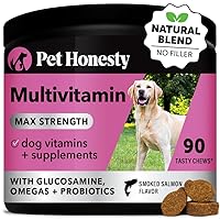 Dog Multivitamin Max Strength - 15 in 1 Dog Vitamins for Health & Heart - Dog Essentials Fish Oil, Glucosamine, Probiotics, Omega Fish Oil - Dog Vitamins and Supplements for Skin and Coat