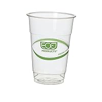 GreenStripe Clear Compostable 10oz PLA Plastic Cups, Case of 1000, Disposable Renewable Plant-Based Cold Cups, For Cold Drinks & Snacks, BPI Certified, ASTM Compliant.