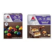 Atkins Endulge Chocolate Peanut Candies, 16 Count & Caramel Nut Chew Bars, 5 Count Bundle