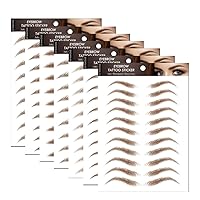 Brown Natural Tattoo Eyebrow Stickers Waterproof Imitation Ecological(10pcs), Newly Improved Hair-like Authentic Eyebrows, Popular Brown Eyebrow Shapes,4D Tattoo Eyebrow Stickers Waterproof (BROWN-10)