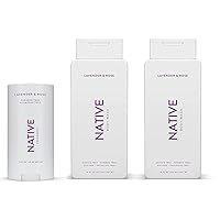 Body Wash and Deodorant Bundle - Men & Women - Sulfate Free, Dye Free, with Naturally Derived Clean Ingredients - Lavender and Rose