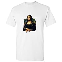 Mona Lisa Portrait Painting Leonardo da Vinci White Men T Shirt Tee S - 5XL