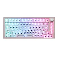 EPOMAKER Next time Skyline Gasket-Mounted 75% Hot Swappable Wired Gaming Keyboard DIY Kit with RGB Backlight, Rotary Knob, Compatible with 3Pin 5Pin Gateron/Cherry/Kailh/Otemu Switch (Pink)