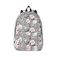 Rose Flowers With Leaves Large Capacity Backpack, Men'S And Women'S Fashionable Travel Backpack, Leisure Work Bag,