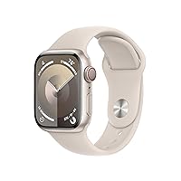 Apple Watch Series 9 [GPS + Cellular 41mm] Smartwatch with Starlight Aluminum Case with Starlight Sport Band M/L. Fitness Tracker, Blood Oxygen & ECG Apps, Always-On Retina Display