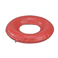 DMI Inflatable Ring Donut Seat Cushion Pillow for Hemorrhoid, Pregnancy, and Tailbone Pain, Red, 16 in
