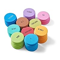 hand2mind Soft Foam Place Value Disks 10 Values, Counting Chips for Kids, Math Counters Kindergarten, Math Teacher Supplies, Base 10 Math Manipulatives for Elementary School (Pack of 875)