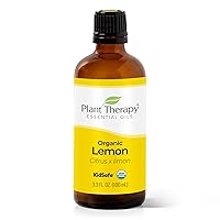 Organic Lemon Essential Oil 100% Pure, USDA Certified Organic, Undiluted, Natural Aromatherapy, Therapeutic Grade 100 mL (3.3 oz)