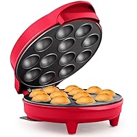 Cake Pop Maker, Red - Makes 12 Cake Pops, Non-Stick Coating, Perfect for Birthday and Holiday Parties