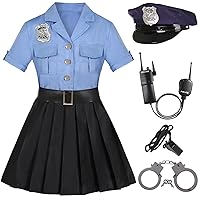 Girls Police Officer Costume Kids Cop Uniform for Girls Cop Cosplay Costume