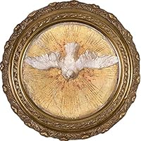 Catholic to the Max |Holy Spirit Gold Framed Round Giclée Canvas Reproduction Print | (8x8)
