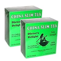 China Slim Tea Extra Strength Dieter's Delight No Caffeine 100% Natural Herb (36 TB x 2 Pack (72 Count))