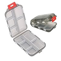 Travel Pill Box 10 Compartments Double Layers Small Portable Pill Box Airtight Moistureproof Daily Pill Case for Outdoor Camping Travel Essentials Medicine Cabinets