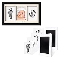 KeaBabies Inkless Baby Hand And Footprint Kit Frame and 2-Pack Inkless Hand and Footprint Kit - Personalized Baby Picture Frame for Newborn - Ink Pad for Baby Hand and Footprint - Mess Free Baby Frame