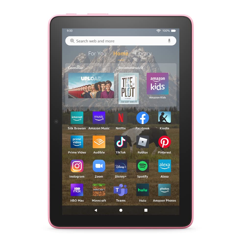 All-new Amazon Fire HD 8 tablet, 8” HD Display, 64 GB, 30% faster processor, designed for portable entertainment, (2022 release), Rose, without lockscreen ads