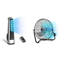 Lasko Oscillating High Velocity Tower Fan, Remote Control, Timer, 3 Powerful Speeds & High Velocity Floor Fan with Wall mount Option, 3 Powerful Speeds, Pivoting Fan Head, 2264QM