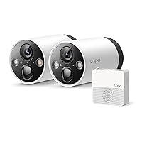 TP-Link Tapo 2K QHD Outdoor Wireless Security Camera System, Up to 180 Day Battery, Color Night Vision, Starlight Sensor, Motion/Person/Pet/Vehicle Detection, works w/Alexa &Google Home(Tapo C420S2)