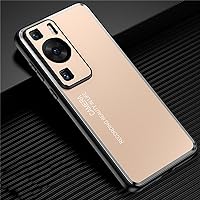 Aluminum Alloy Matte Case for Huawei P60 Pro P50 P40 Mate 50 40 30 Pro Metal Case Shockproof Armor Silicone Bumper Cover,Gold,for Mate 40