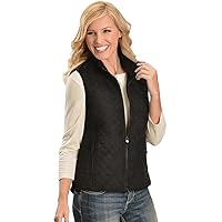 Outback Trading Women's Grand Prix Warm Water-Resistant Zippered Outerwear Quilted Western Vest With Hip Pockets