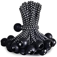 PerkHomy 30 PCS Ball Bungee Cord 6 Inch Heavy Duty Bungie Cord Balls for Tarp Tie Down Canopy Camping Tents Cargo Holding Wire Hoses Patio Umbrellas Awning (30pc Black&White)