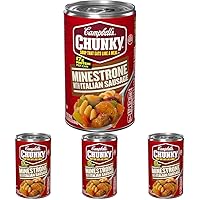 Campbell’s Chunky Soup, Minestrone with Italian Sausage Soup, 18.8 Oz Can (Pack of 4)