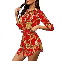 Women's Bohemian Dress Round Neck Glamorous Flowy Casual Loose-Fitting Summer Sleeveless Knee Length Print Swing Beach