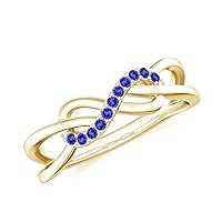 Natural 1mm Tanzanite Infinity Promise Ring for Women Girls in Sterling Silver / 14K Solid Gold