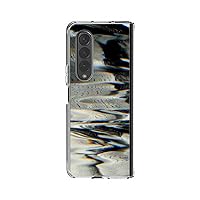 with Samsung Galaxy Z Fold 4 Case, Grey Desert Abstract Art Draw, Crystal Clear Phone Cases for Men Women Unique TPU Pattern Print Hard Cover Protective, Grey Desert