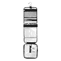 Relavel Hanging Toiletry Bag TSA Approved Clear Toiletry Bag for Women and Men 2 in 1 Removable TSA Liquids Travel Bag Waterproof Carry On Airline 3-1-1 Compliant Bag Quart Sized Luggage Pouch (Clear)