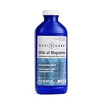 Milk of Magnesia, Magnesium Hydroxide 1200mg| Fast Overnight Constipation Relief| Cramp-Free Saline Laxative & Stool Softener| Antacid for Heartburn & Indigestion| Original Flavor| 16 Fl Oz