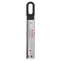 KitchenAid KQ907 Curved Stainless Steel Paddle Style Candy and Deep Fry Thermometer with pan clip, TEMPERATURE RANGE: 100F to 400F, Black