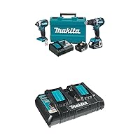 Makita XT269M 18V LXT Lithium-Ion Brushless Cordless 2-Pc. Combo Kit (4.0Ah) with DC18RD 18V Lithium-Ion Dual Port Rapid Optimum Charger