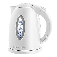 Electric Kettle, Hot Water, Heater 1.7 Liter - BPA Free Fast Boiling Cordless Water Warmer - Auto Shut Off Instant Water Boiler for Coffee & Tea Pot - White KP72W