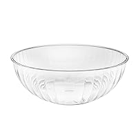Party Essentials Hard Plastic 192 OZ./6 QT/1.5 Gallon Large Serving Bowls For Punch/Salad/Snack/Treat/Fruit, 3-Count, Clear
