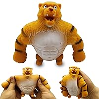 Funny Tiger Stress Toys,Fun Stretch Tiger Toy for Kids and Adults,Sensory Tiger Toys for Relieving Stress and Anxiety ADHD and Autism,Squeeze Tiger Toy Gift for Christmas,Easter,Birthday