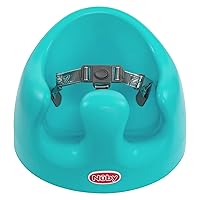 Nuby My Floor Seat, Soft Foam Cushion with Safety Harness and High Back Design, for Ages 4-12 Months, Aqua