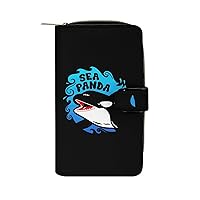 Orca Whale Killer Whales Fashion Long Wallet for Men Women Coin Pouch Credit Card Holder Purses & ID Window