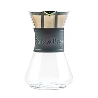 Pour Over Coffee Maker - 40 oz Borosilicate Glass Coffee Pot - BPA-Free - Dishwasher Safe - Mindful Coffee Brewing for Coffee Lovers