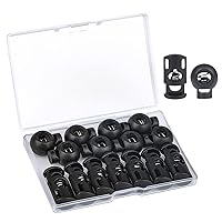 Uxcell 100 Pcs Plastic Cord Locks Double Hole End Spring Stopper Fastener, Silver Tone | Harfington